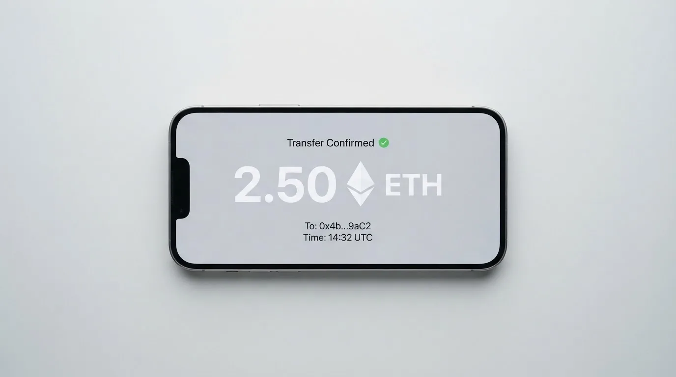 Телефон с экраном перевода стейблкоина