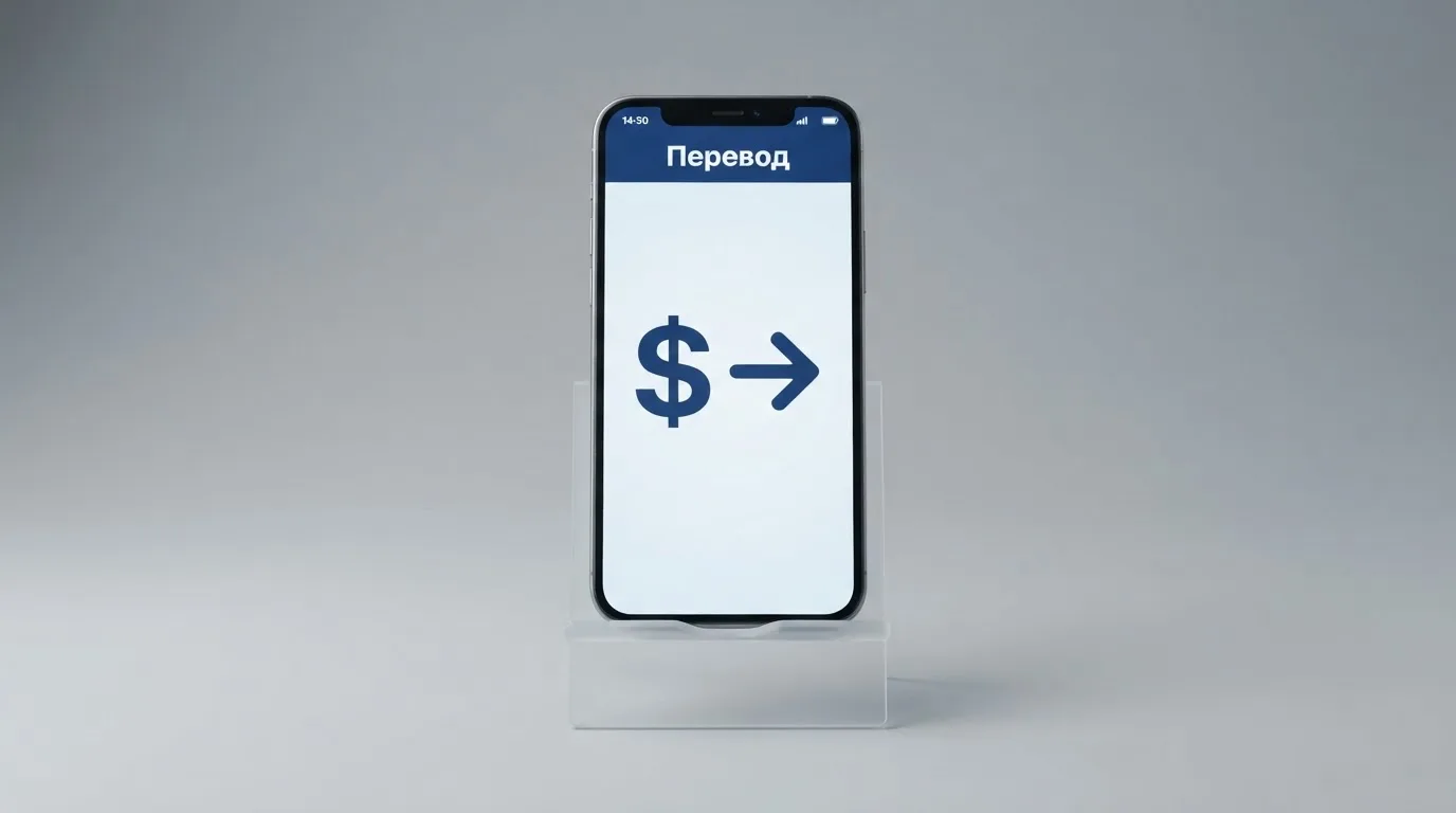 Телефон с экраном перевода стейблкоина