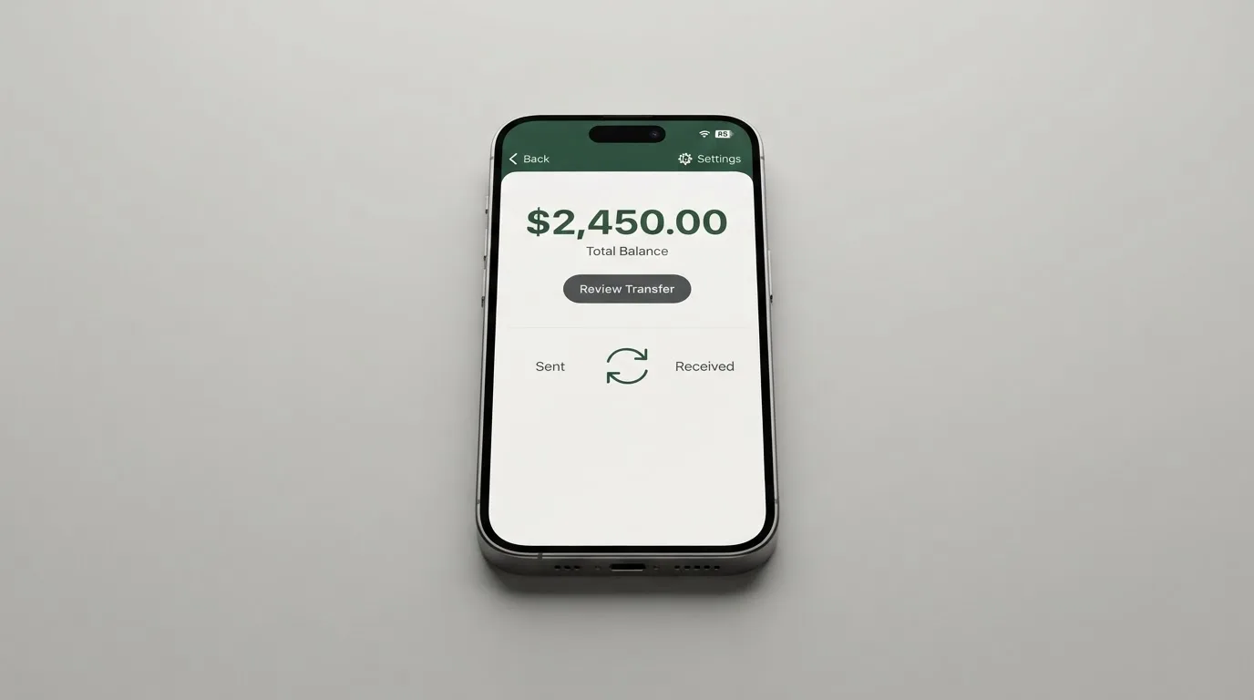 Телефон с экраном перевода стейблкоина